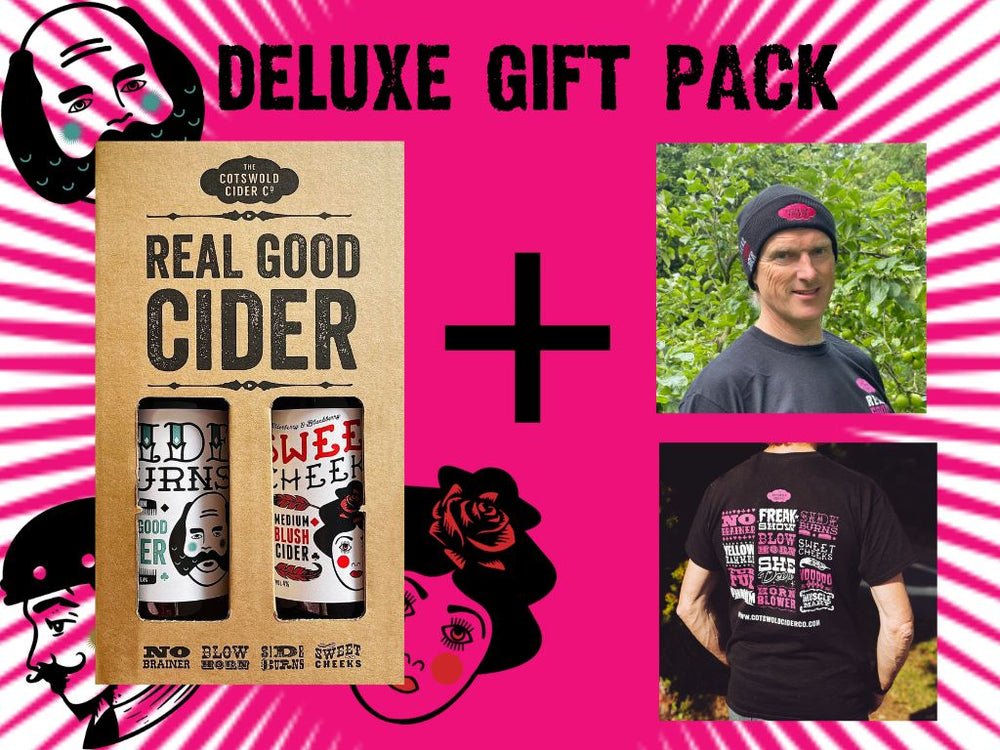 DELUXE GIFT PACK 4 X 500ML BOTTLE GIFT BOX with FESTIVAL T-SHIRT & REAL GOOD BEANIE
